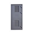 Gray metal door, isolate on a white background.