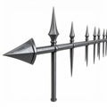 Gray Metal Fence with Pointed Spikes Royalty Free Stock Photo