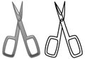 Nail scissors in colored and line versions