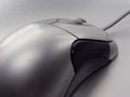 Gray metallic computer mouse