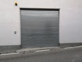 Gray metallic shutter garage gate