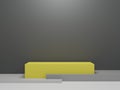 Gray mockup display with yellow product stand illustration