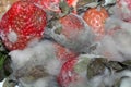 Gray mold on red strawberries