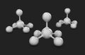Gray molecule structure, isolated black