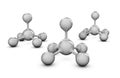 Gray molecule structure, isolated white