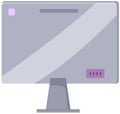 Gray monitor LCD display back view. Monitor computer equipment isolated electronic device