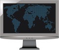 Gray monitor with world map Royalty Free Stock Photo