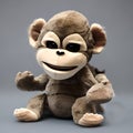 Beige monkey, cute plush toy, mascot ai Generated, generative AI, CGI graphics