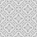 Gray Moroccan Floral Tile Seamless Pattern