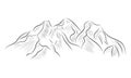Gray mountain range icon. Vector illustration