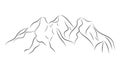 Gray mountain range icon. Vector illustration