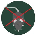 Gray mouse icon.  Wild gray animal rodent. Rodent control Royalty Free Stock Photo