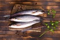 Gray Mullet Fish (Kefal) on stone board Royalty Free Stock Photo