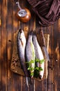 Gray Mullet Fish (Kefal) on stone board Royalty Free Stock Photo
