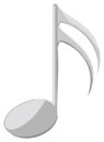 Gray musical note symbol isolated. Music concept. Vector illustration Royalty Free Stock Photo