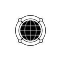 Gray network icon. Simple glyph, flat vector of Technology icons for UI and UX, website or mobile application