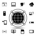 Gray network icon. Simple glyph vector element of Technology icons set for UI and UX, website or mobile application