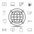 Gray network icon. Simple thin line, outline vector element of Technology icons set for UI and UX, website or mobile application