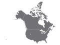 Gray North America Map