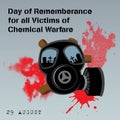 Gray Nuance for Day of Remembrance for All Victims of Chemical Warfare Vector Art Royalty Free Stock Photo