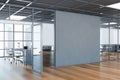 Gray office corridor with mock up wall Royalty Free Stock Photo