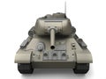 Gray old military tank - front view closeup shot Royalty Free Stock Photo