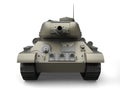 Gray old military tank - front view Royalty Free Stock Photo