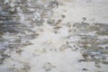 Gray old wall with layers of paint. Concrete texture. Oil paint on canvas Royalty Free Stock Photo