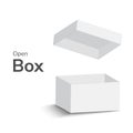 Gray open box on white background. open box with shadow. vector illustration Royalty Free Stock Photo