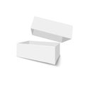 Gray open box on white background. open box with shadow. vector illustration Royalty Free Stock Photo