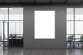 Gray open space office corridor with banner Royalty Free Stock Photo