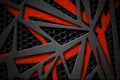 Gray and orange carbon fiber frame on black mesh carbon backgrou