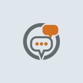 Gray-orange Conversation Bubbles Round Icon