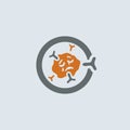 Gray-orange Immunoglobulin Round Icon