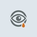 Gray-orange Running Eye Round Icon