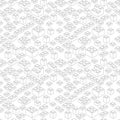 Gray outline contour isometry plastic bricks seamless pattern background. Building blocks for children construction kits