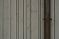 Gray Painted Wood Boards Wall. Wooden Texture Background, Wallpaper. Metall Rainpipe