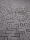 Gray paving block in the parking area Royalty Free Stock Photo