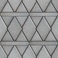 Gray Paving Slabs Built of Rhombuses and