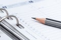 gray pencil on open business agenda Royalty Free Stock Photo