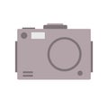 Gray photo camera simple flat style vector trendy illustration accessory for voyage