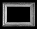 Gray picture frame on black background. Royalty Free Stock Photo