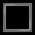 Gray picture frame on black background texture. Royalty Free Stock Photo