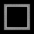 Gray picture frame isolated on black background. Royalty Free Stock Photo