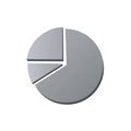 Gray Pie Chart with Separated Section Analytical Visual Data Representation Royalty Free Stock Photo