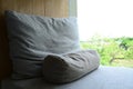 grey pillow put on bed in the room Royalty Free Stock Photo