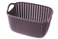 Gray plastic basket on white background Royalty Free Stock Photo