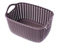 Gray plastic basket on white background Royalty Free Stock Photo