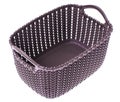 Gray plastic basket on white background Royalty Free Stock Photo