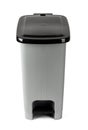 Gray plastic waste bin isolated on white background Royalty Free Stock Photo